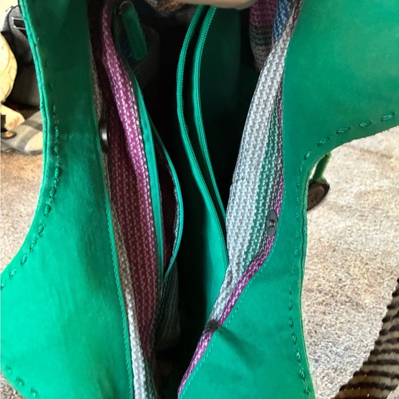 The Sak Striped Canvas hobo in Green, Blue, Brown and Cream - Picture 4 of 8